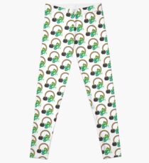 Irish Shamrocks and Gold at the end of the rainbow Leggings