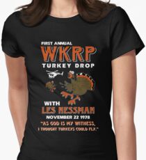 First-annual-WKRP-Turkey-drop Women's Fitted T-Shirt