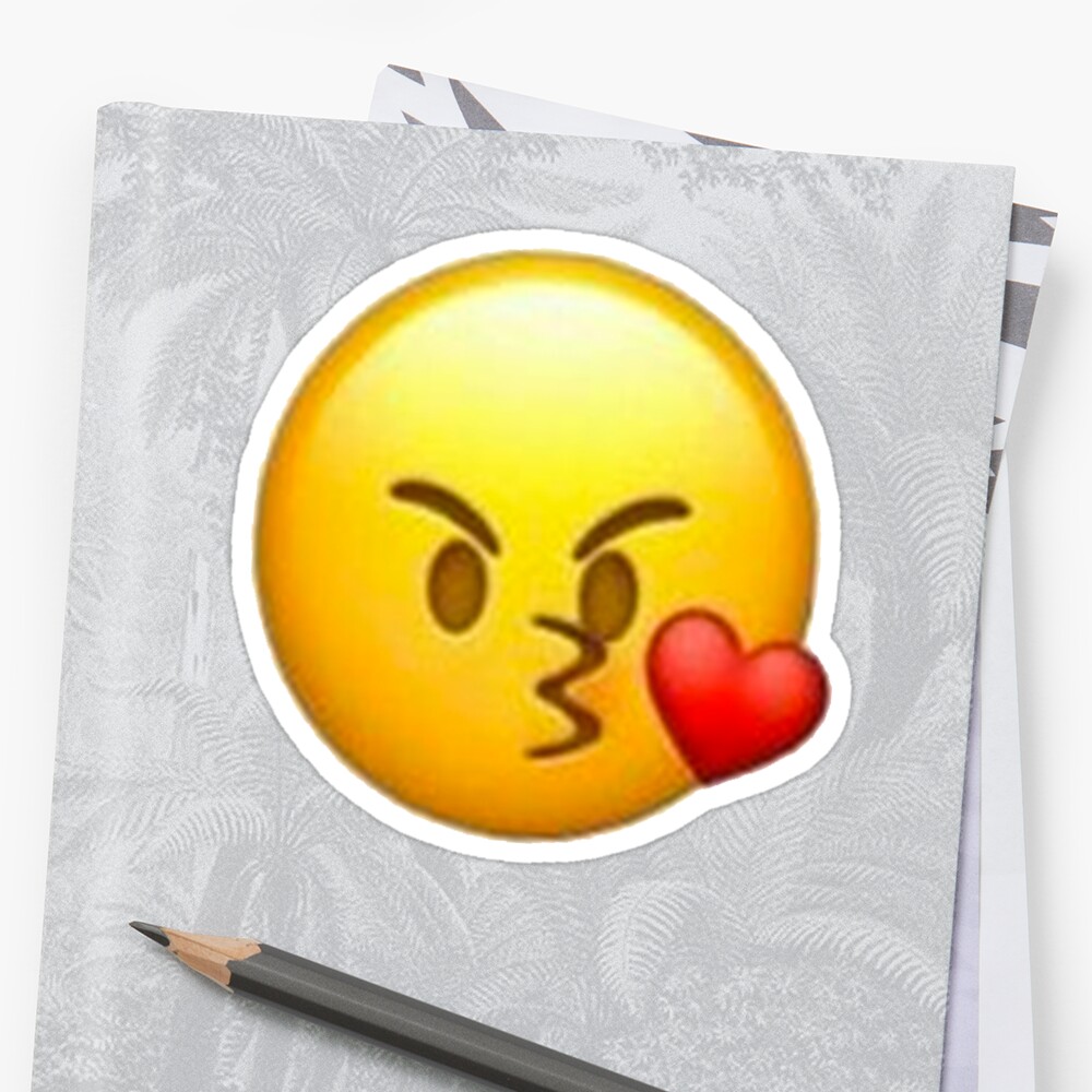 "angry kiss emoji" Sticker by memesgalore | Redbubble