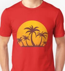 Camiseta ajustada Palmeras y sol