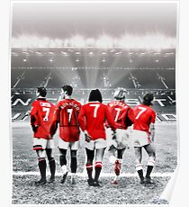 Manchester United Greatest Number 7's Design - Eric Cantona, Cristiano Ronaldo, George Best, David Beckham, Bryan Robson | T Shirt | Graphic Tee | Phone Case | Mug | Tablet | Poster & much more Poster