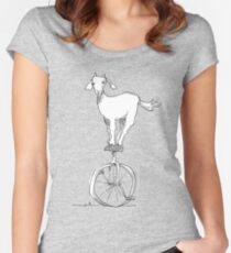 Goat on a unicycle Women's Fitted Scoop T-Shirt