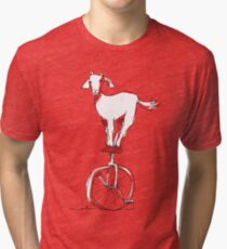 Goat on a unicycle Tri-blend T-Shirt