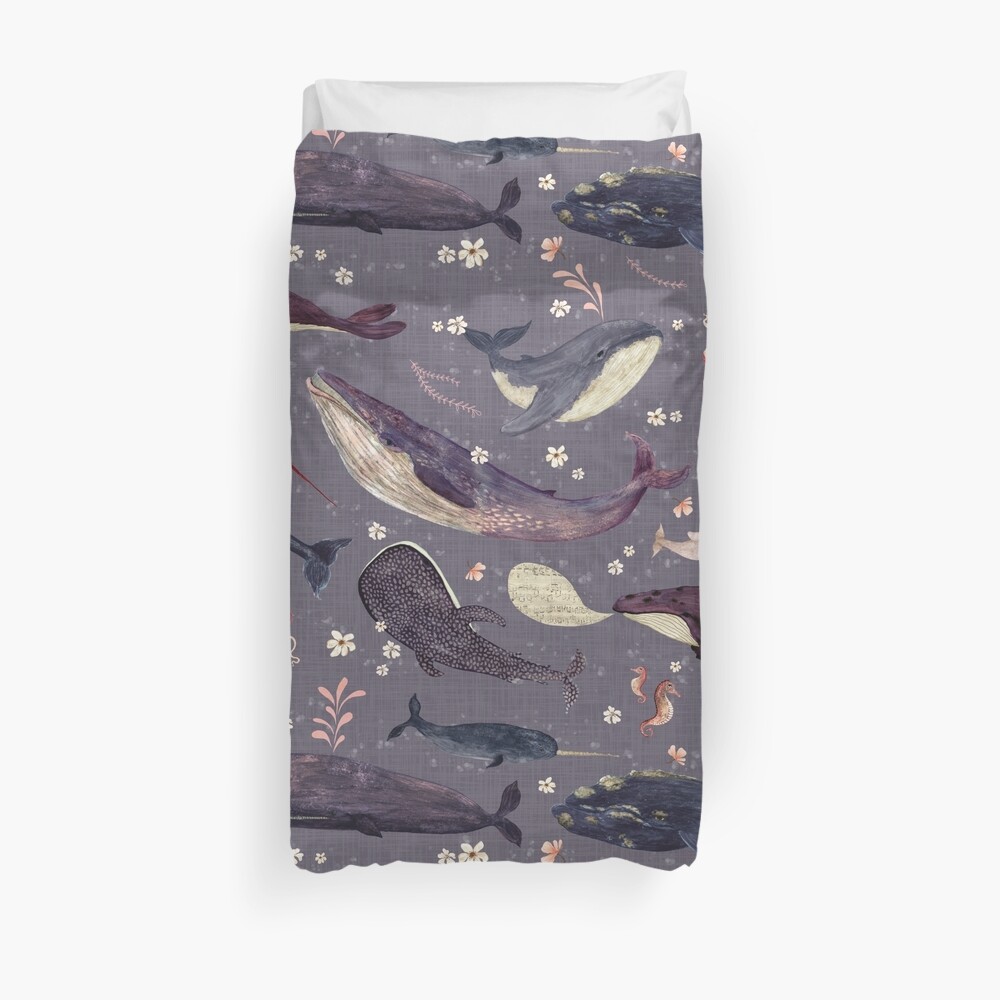 Whale's song lavender Duvet Cover