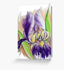 Purple Iris With A Fairy Greeting Card