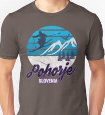 Pohorje Massif Mountains Maribor Mariborsko Slovenia Ski Resort Snowboarding Winter Skiing Wear T-Shirts Hoodies Sweaters and Jumpers Unisex T-Shirt