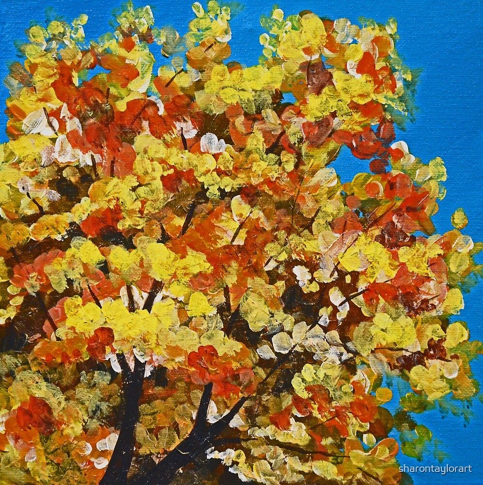 "Fall Splendor (Autumn Tree Top)" by sharontaylorart Redbubble