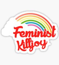 Pegatina Arco iris retro de la killjoy feminista