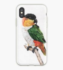 Caique clock. Caique watercolor painting. iPhone Case
