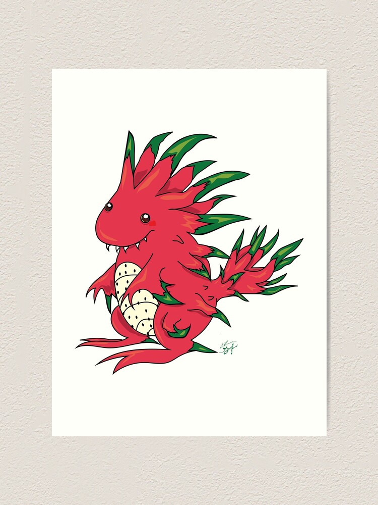 Alternate view of Dragon Fruit Dragon-White Art Print