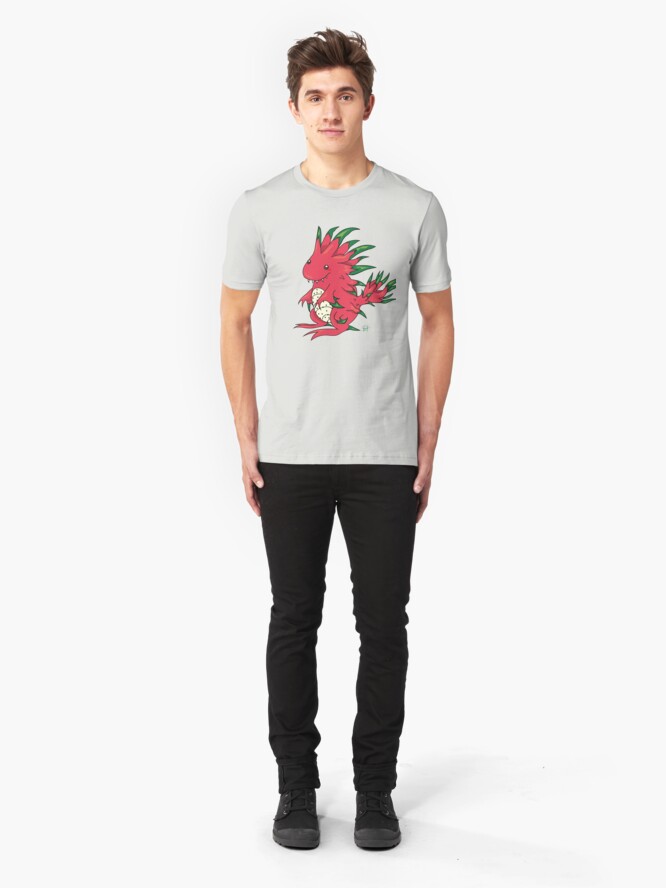 Alternate view of Dragon Fruit Dragon-White Slim Fit T-Shirt