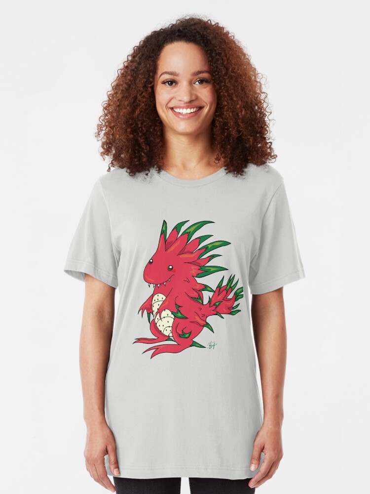 Alternate view of Dragon Fruit Dragon-White Slim Fit T-Shirt