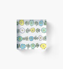 FLOWERS AND VINES - Watercolor Design Acrylic Block