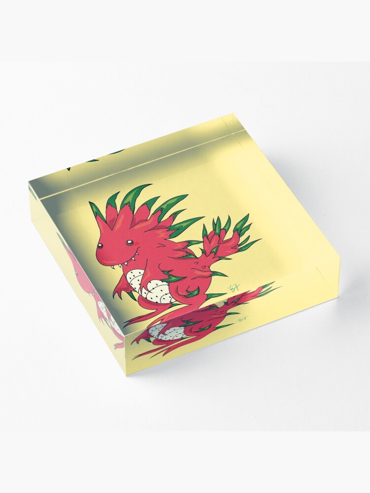 Alternate view of Dragon Fruit Dragon-White Acrylic Block