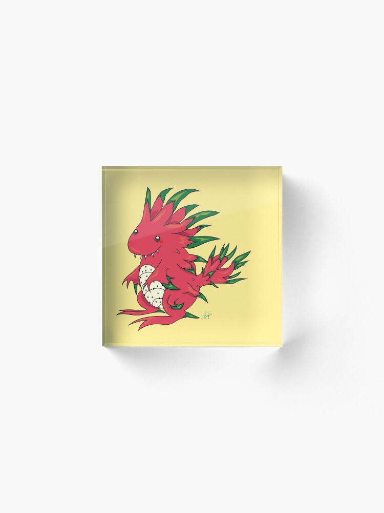 Alternate view of Dragon Fruit Dragon-White Acrylic Block