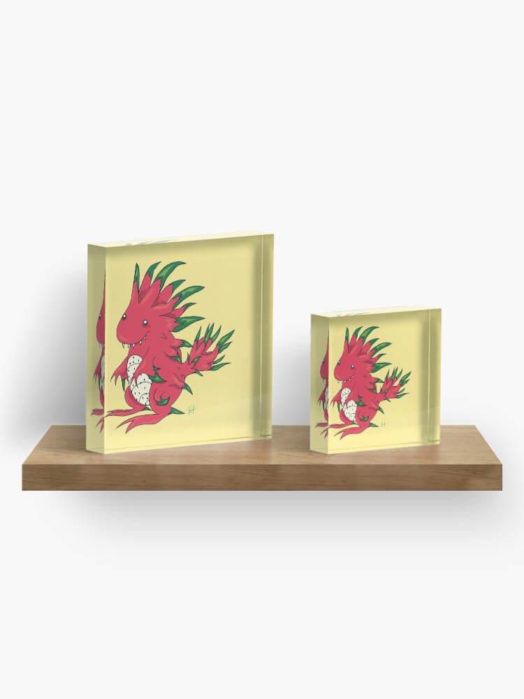 Alternate view of Dragon Fruit Dragon-White Acrylic Block