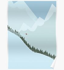 Downhill Snowboard Poster