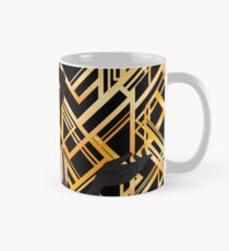 Art Deco, Gold, Schwarzes, Prallplattenmädchen, der große Gatsby, Ära 1920, Vintag, elegant, Chic, modern, modisch Tasse
