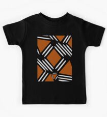 Ethnische Print, Mudcloth, globale Mode, schwarz und weiß, braun, Safari, afrikanische Inneneinrichtungen, elegant, Afrika, International Decor Kinder T-Shirt