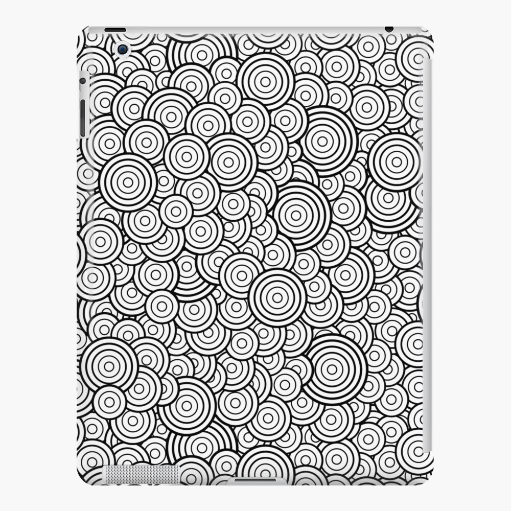 Chaotic Circles Geometric Pattern White Ipad Case Skin By