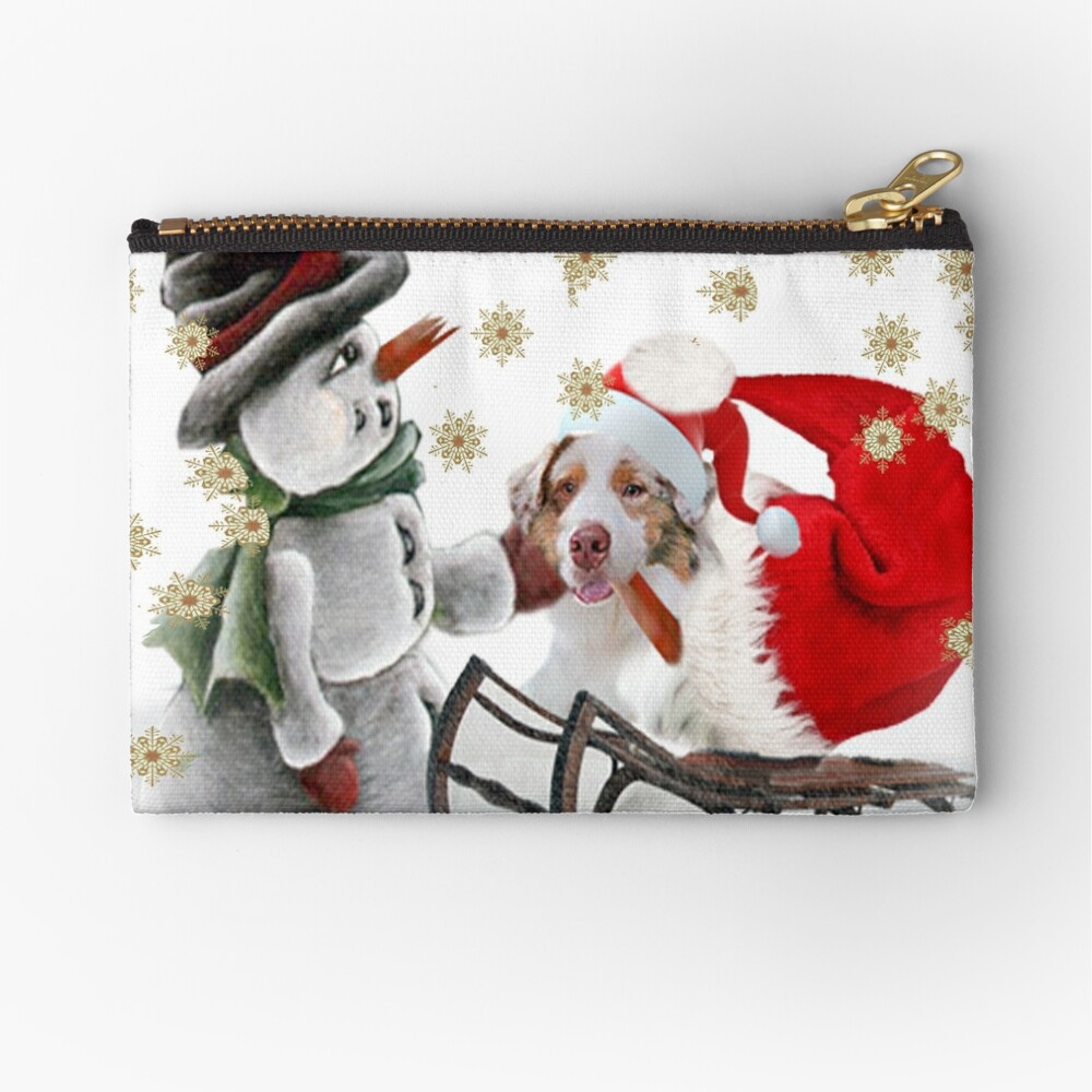 Australian Shepherd Snow Play Zipper Pouch By Friskybizpets