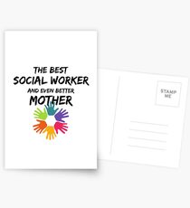 Socialworker Mom Best Social Worker Mother Funny Gift Postkarten