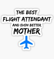Flight Attendant Mom Best Mother Funny Gift Blue Plane Sticker