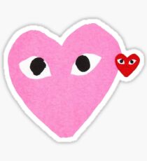 Pink heat with eyes Sticker