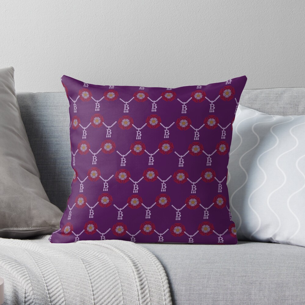 Anne Boleyn B necklace in purple Throw Pillow