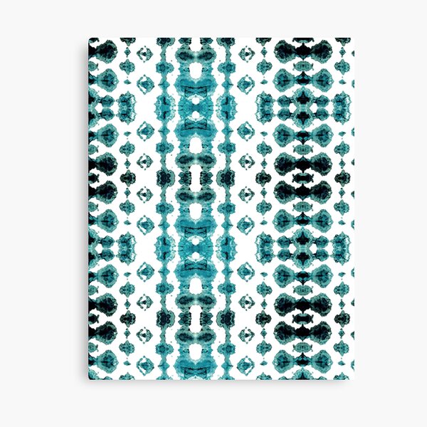 Teal Habatoi Ikat Canvas Print