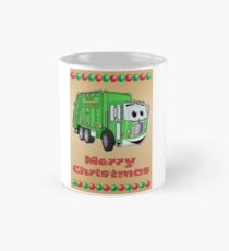 Taza clásica Tarjeta de Navidad Cargador de basura de dibujos animados