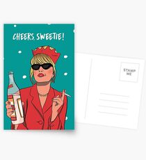 ABFab Patsy Stone Cheers Sweetie Postcards