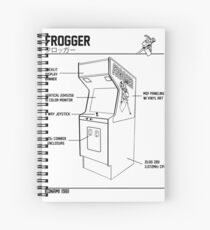 frogger arcade 8 bit graphic, retro frogger, ms pacman, 80s arcade, 80s video games, best arcade shirts Spiral Notebook