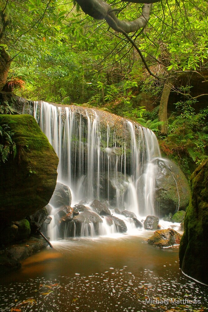 "Blue Mountains waterfall" by Michael Matthews | Redbubble