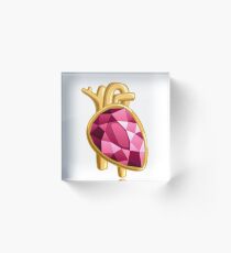 Heart Organ Jewels Jewelry Precious Diamonds Gems Precious Gift Acrylic Block