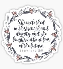 Pegatina Verso de la Biblia - Proverbios 31:25