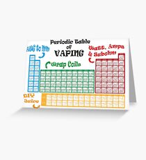 Vape Design Periodic Table of Vaping Greeting Card
