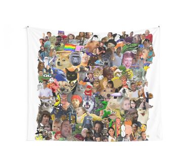 Meme Collage Wall Tapestry