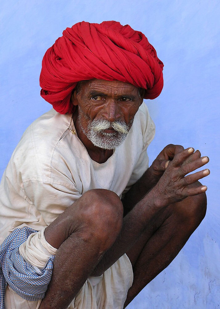  RED  TURBAN  RAJASTHAN by Michael Sheridan Redbubble