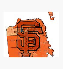San Francisco Giants Map Photographic Print