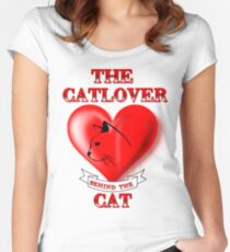 The Catlover behind the Cat Women's Fitted Scoop T-Shirt