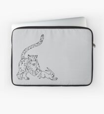 The Chase - Snow Leopard Sketch Laptop Sleeve
