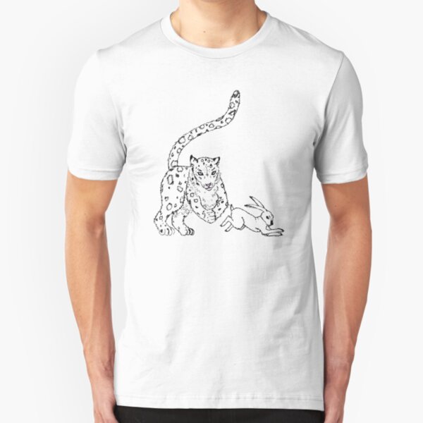 The Chase - Snow Leopard Sketch Slim Fit T-Shirt