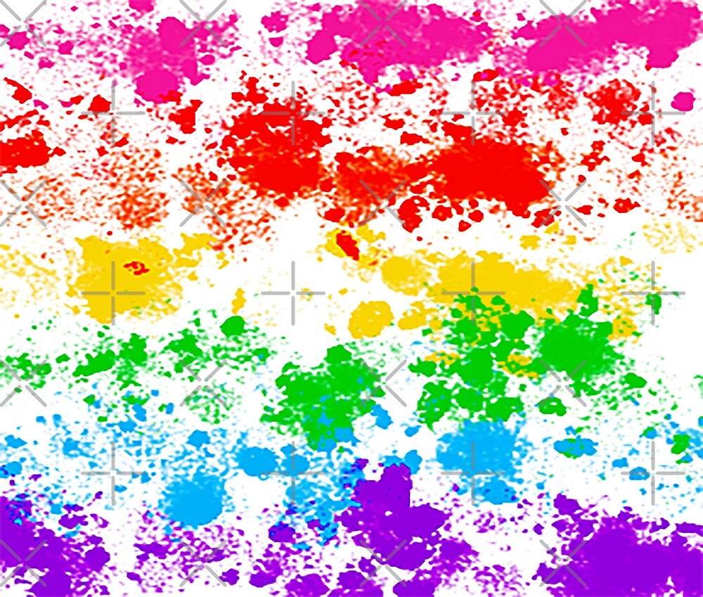 "Big Rainbow Paint Splatter (White Background) " by emariephotos001 | Redbubble