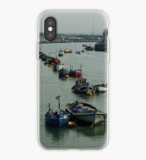 Boats in a line at Shoreham -By-Sea iPhone Case