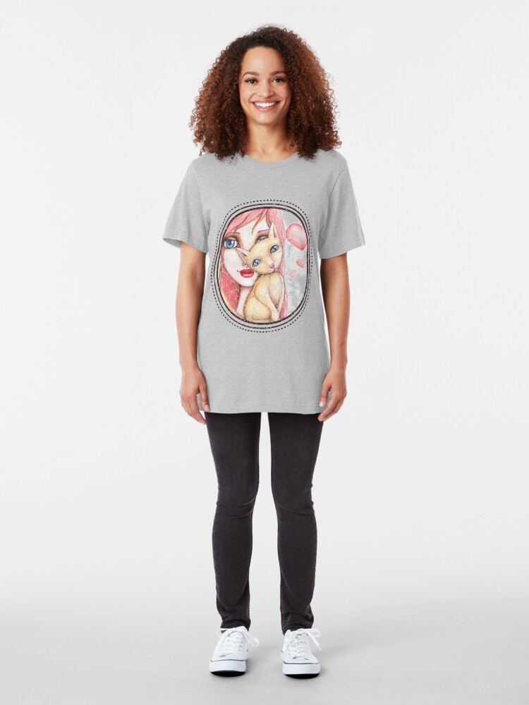 Alternate view of Kitten Selfie Slim Fit T-Shirt