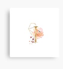 Golden ethereal floral monogram - I Canvas Print