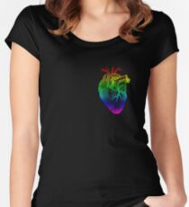 Rainbow Heart Women's Fitted Scoop T-Shirt