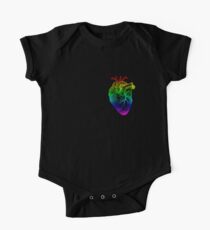Rainbow Heart One Piece - Short Sleeve