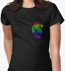 Rainbow Heart Women's Fitted T-Shirt